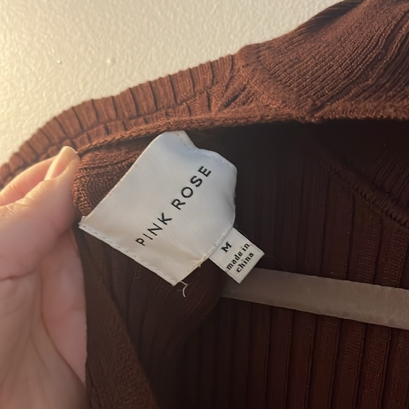 Pink Rose Brown ribbed sweater dress size M - Picture 4 of 6